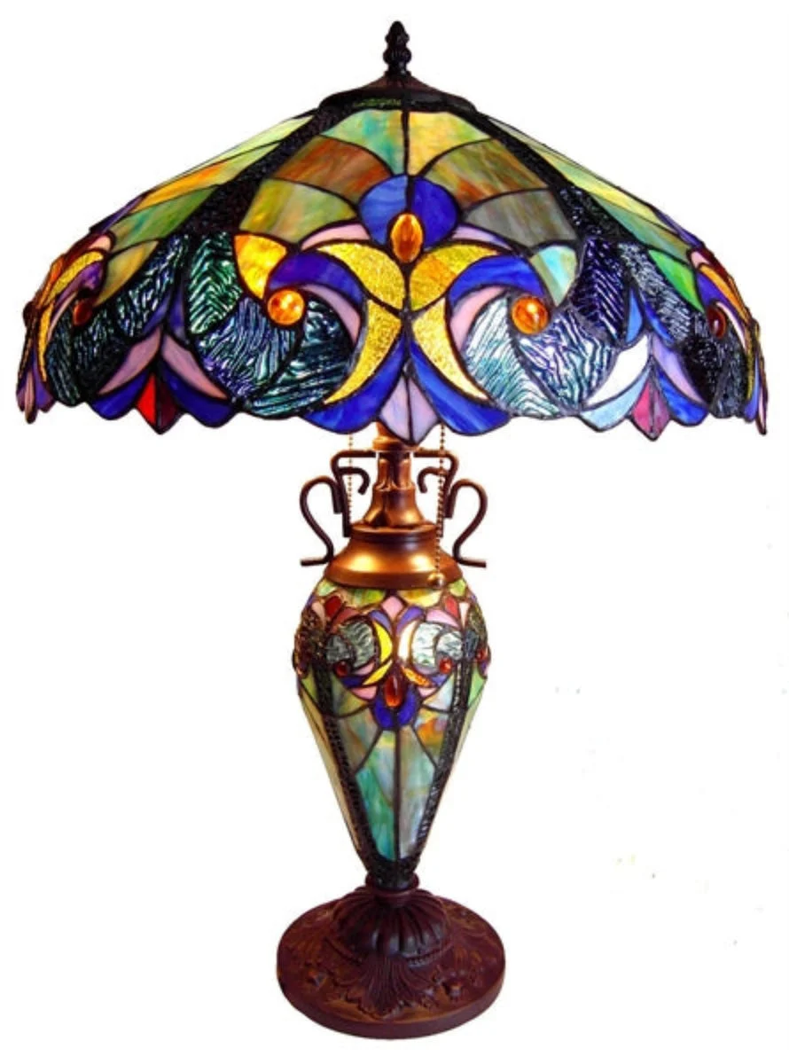 Chloe Lighting CH18780VT18-DT3 Liaison Tiffany-Style 3 Light Victorian Double Lit Table Lamp 18" Shade