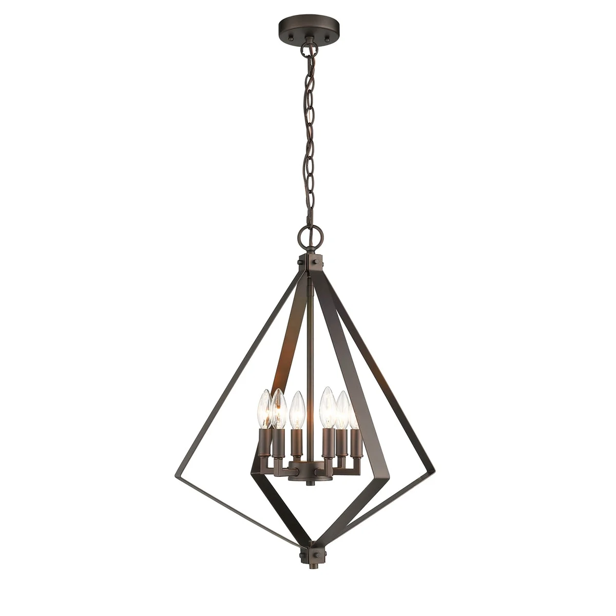 Chloe Lighting CH2S116RB20-UP6 Hudson Transitional 6 Light  Rubbed Bronze Ceiling Pendant 20'' Wide