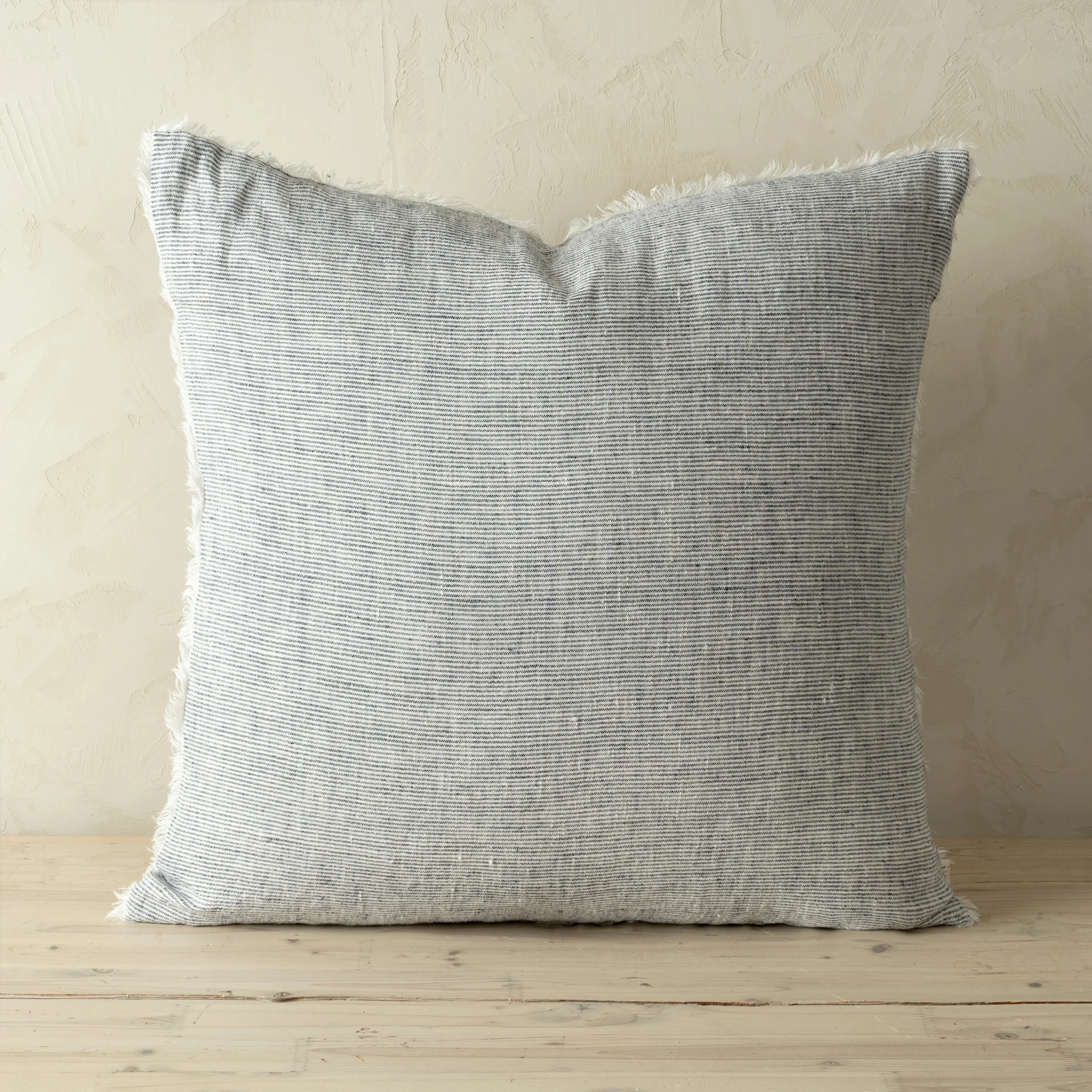 Indaba Lina Linen Navy Stripe Pillow