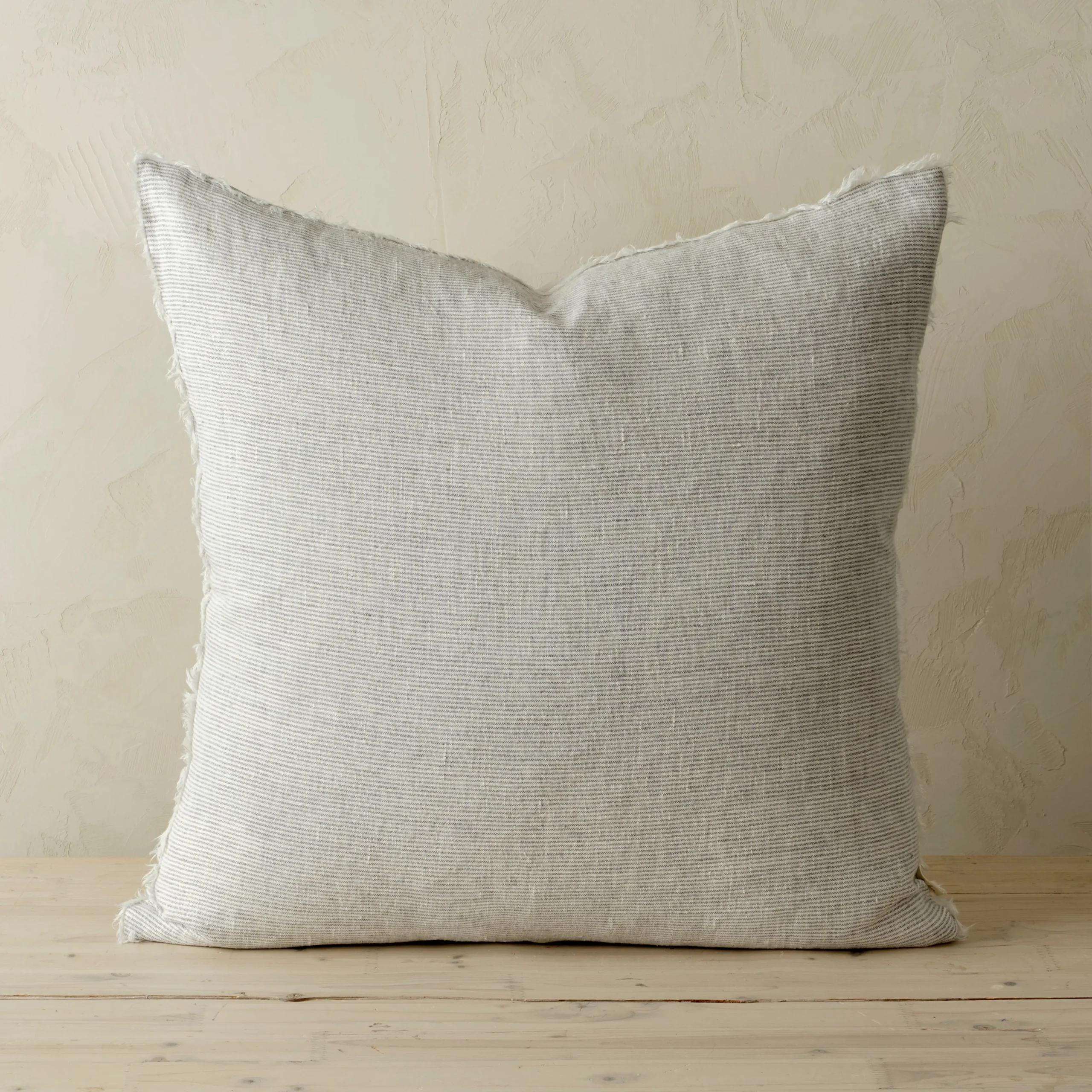 Indaba Lina Linen Grey Stripe Pillow