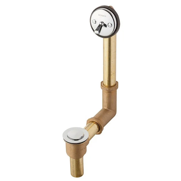 Waste and Overflow Assembly Pop-Up with Drain in Shoe Chrome 1-1/2 Inch 20 Gauge Brass for Tub
