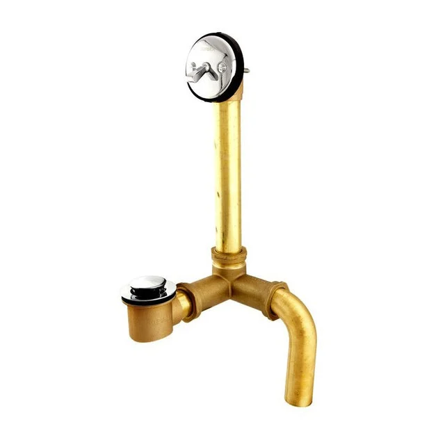 Waste and Overflow Assembly Pop-Up with Side Outlet Chrome 1-1/2 Inch 20 Gauge Brass for Tub