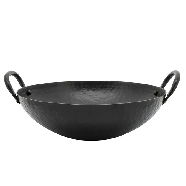 12" Metal Hammered Bowl - Black