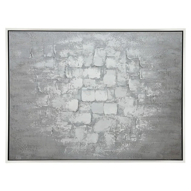 47" x 35" Abstract Handpainted Canvas Wall Art - Gray