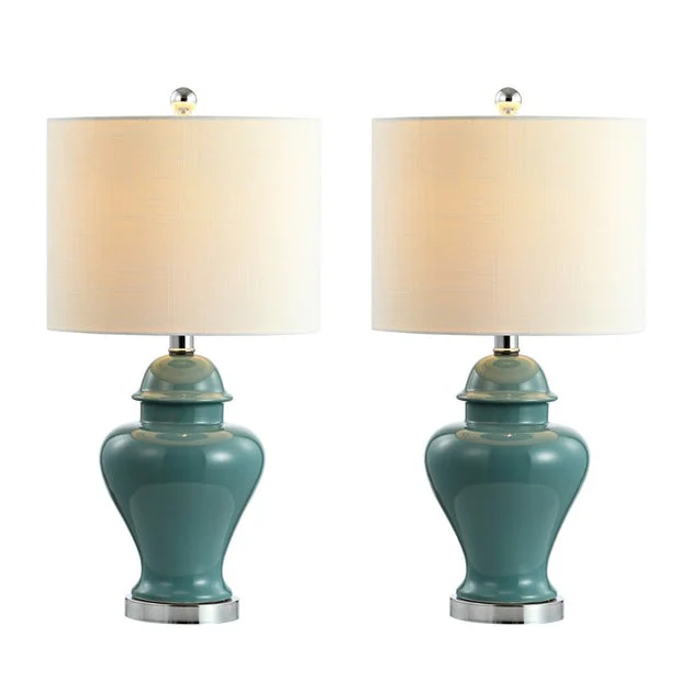 Qin Ceramic Table Lamps Set of 2 - Green