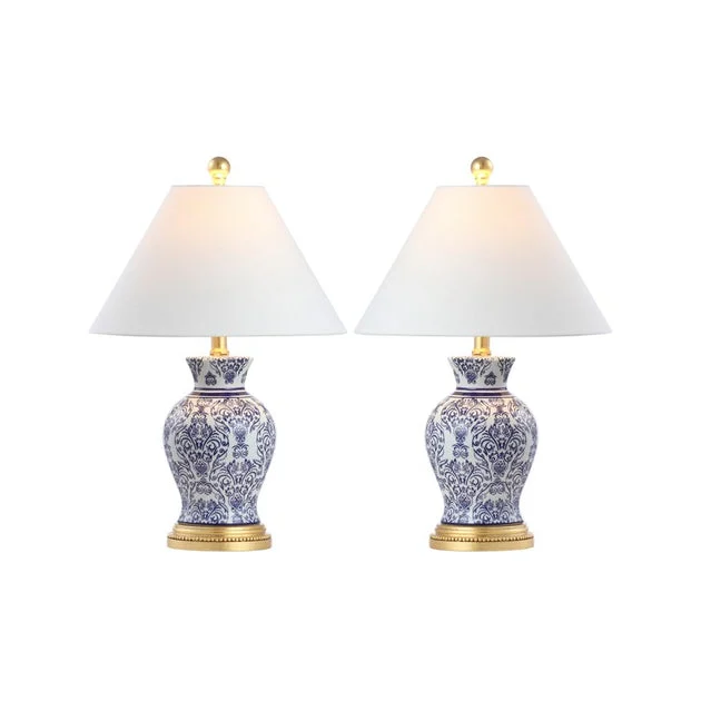 Xia LED Ceramic Table Lamps Set of 2 - Blue and White