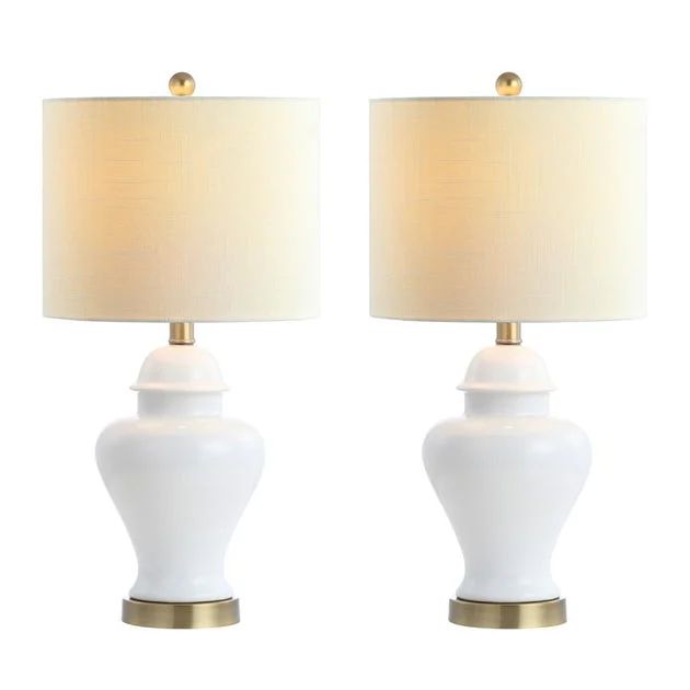 Qin Ceramic Table Lamps Set of 2 - White