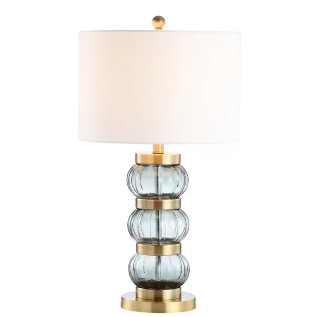 Linna Table Lamp - Smoked Gray and Brass Gold