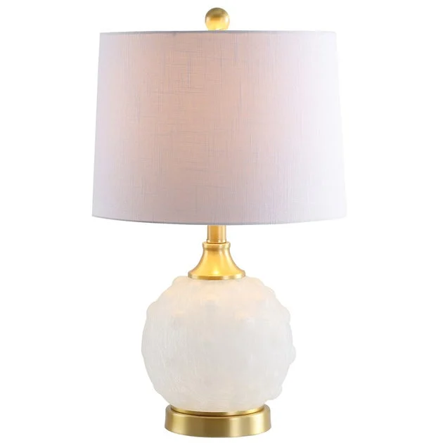 Ilsa Glass Table Lamp - White and Brass Gold