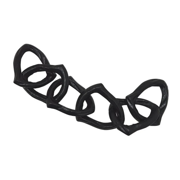 17.5" Decorative Metal Chain Links - Black
