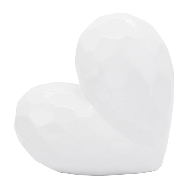 11" Ceramic Heart - White