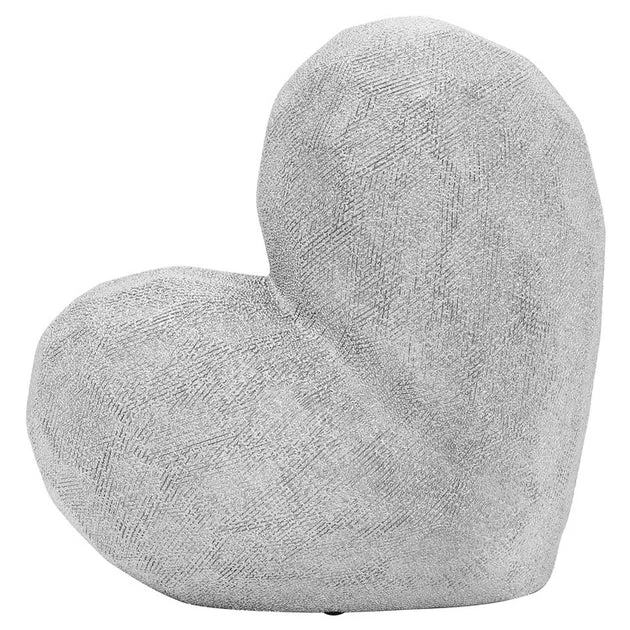 11" Ceramic Heart - Silver