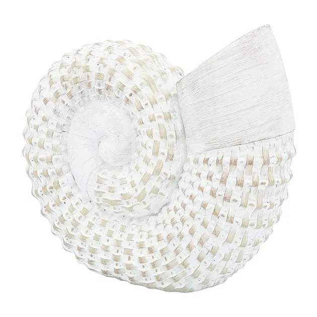 8" x 7" Polyresin Shell Table Accent - White