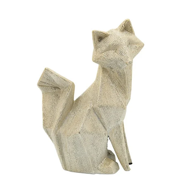 Modern Beaded Ceramic Fox Figurine - Champagne