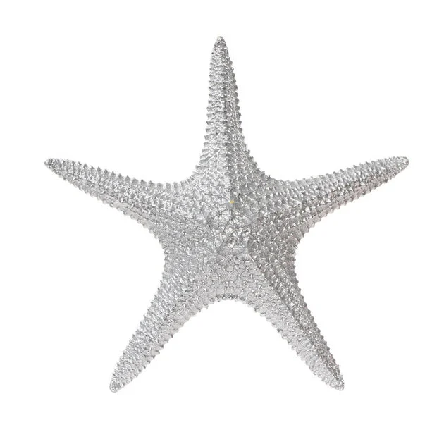 12" Polyresin Starfish Figurine - Silver