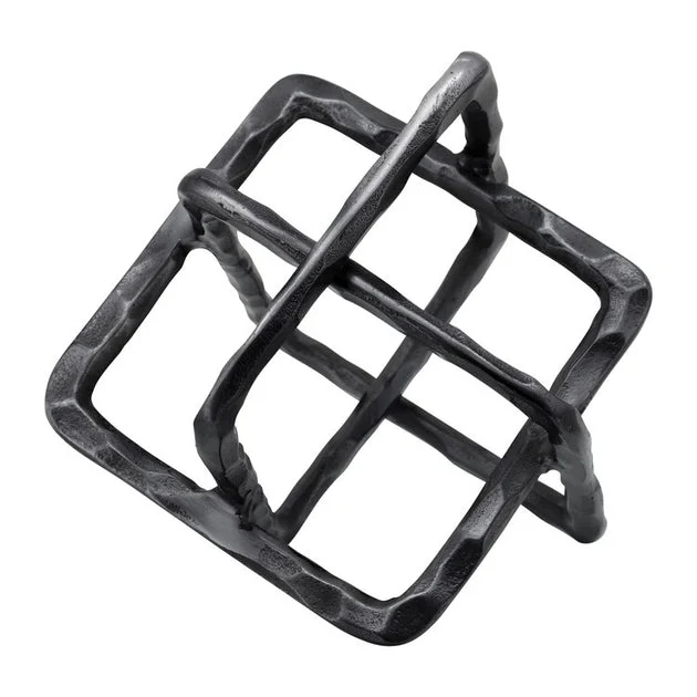 9" Metal Square Links Sculpture - Gunmetal