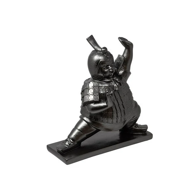 10" Warrior Blocking Polyresin Figurine - Gray