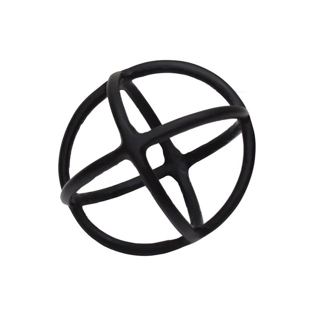 7" Metal Orb Sculpture - Black
