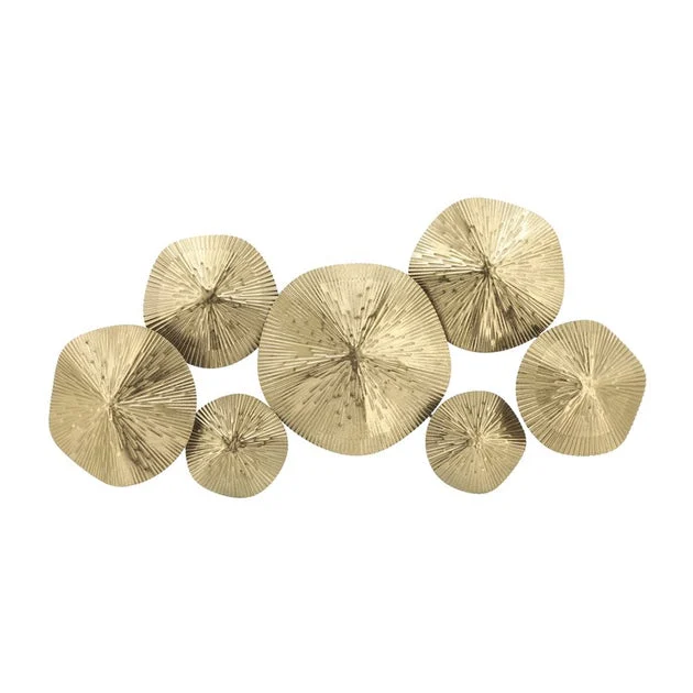 16" Metal Lily Pads Wall Decor - Gold