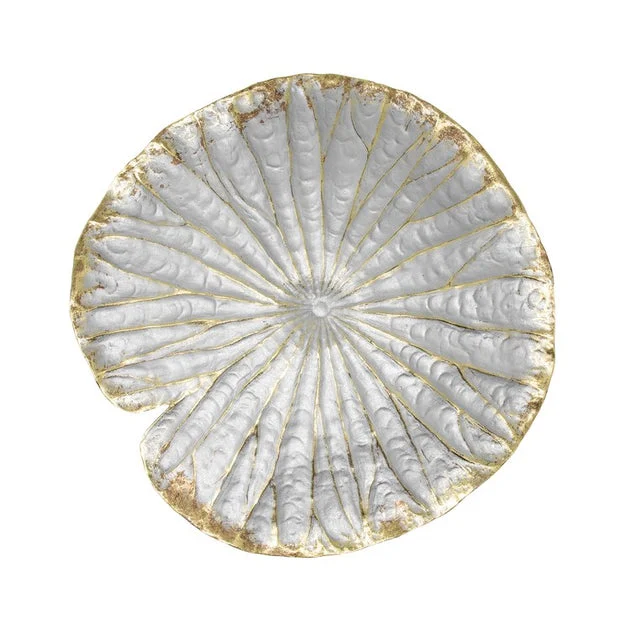 14" Polyresin Lotus Wall Decor - Silver/Gold