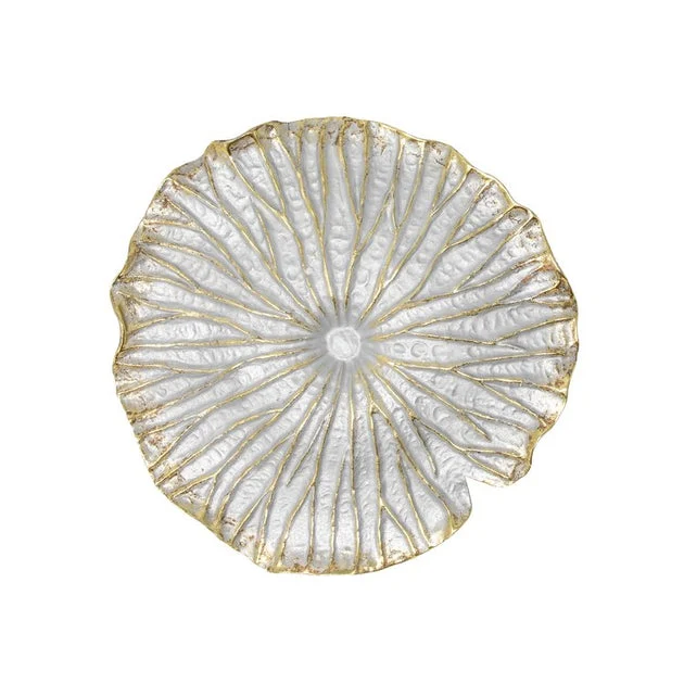 11" Polyresin Lotus Wall Decor - Silver/Gold
