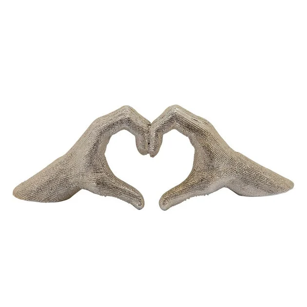 Hands Forming Love Heart Sculpture - Champagne