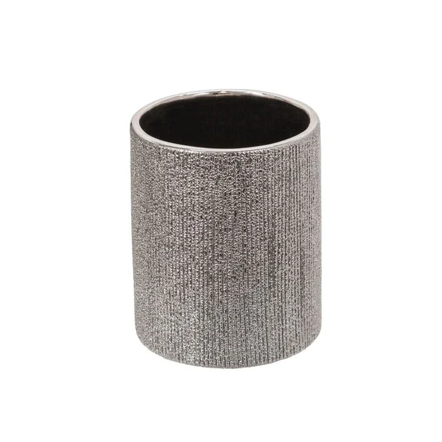 5" Beaded Pencil Holder - Silver