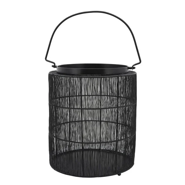15" Metal Wire Lantern - Black