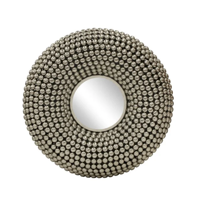 31" Metal Bubbles Wall Mirror - Silver