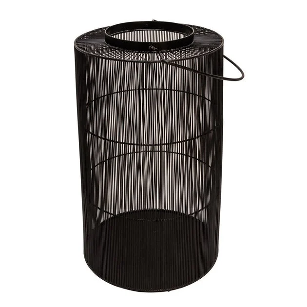 26" Metal Wire Lantern - Black