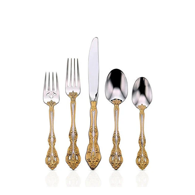 Golden Michelangelo Five-Piece Flatware Place Setting