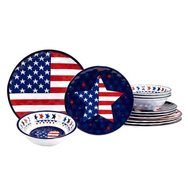 Stars & Stripes Twelve-Piece Dinnerware Set