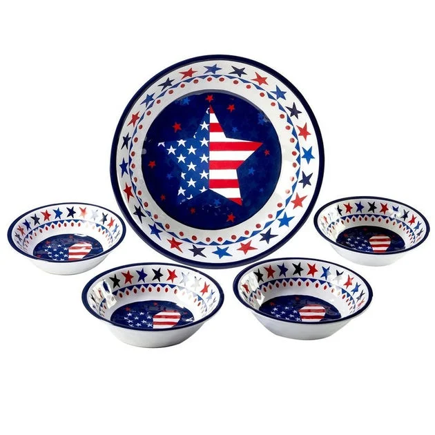 Stars & Stripes Five-Piece Salad/Serving Set