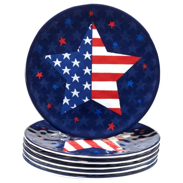 Stars & Stripes 9" Salad Plates Set of 6