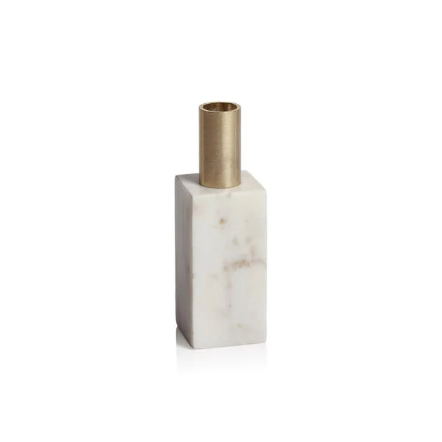 Malakai Rectangular Marble Candle Holders Set of 2