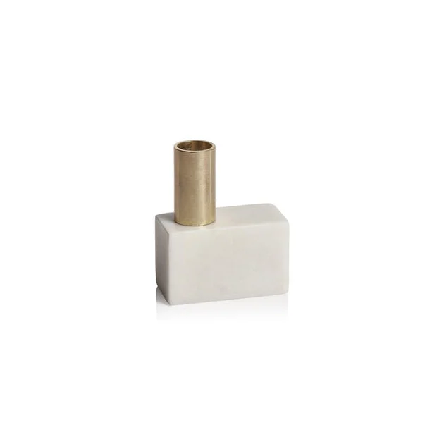 Malakai Horizontal Marble Candle Holders Set of 2