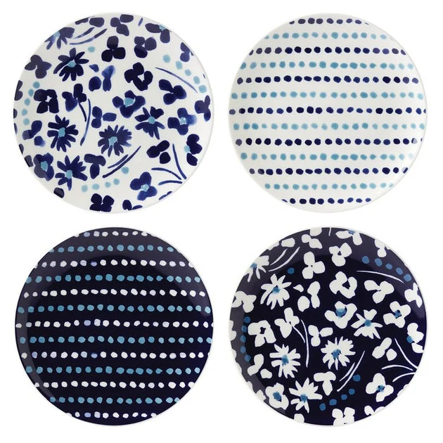 Floral Way Accent Plates Set of 4 - Assorted