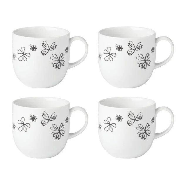 Garden Doodle Dinnerware Mugs Set of 4