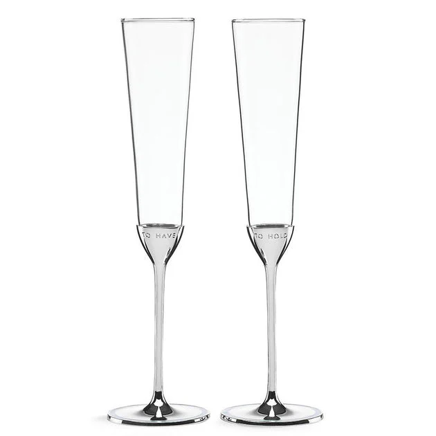 Take The Cake Metal Toasting Flutes Set of 2