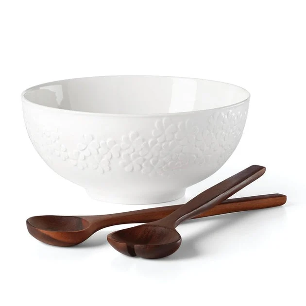 Blossom Lane Dinnerware Salad Bowl with Servers