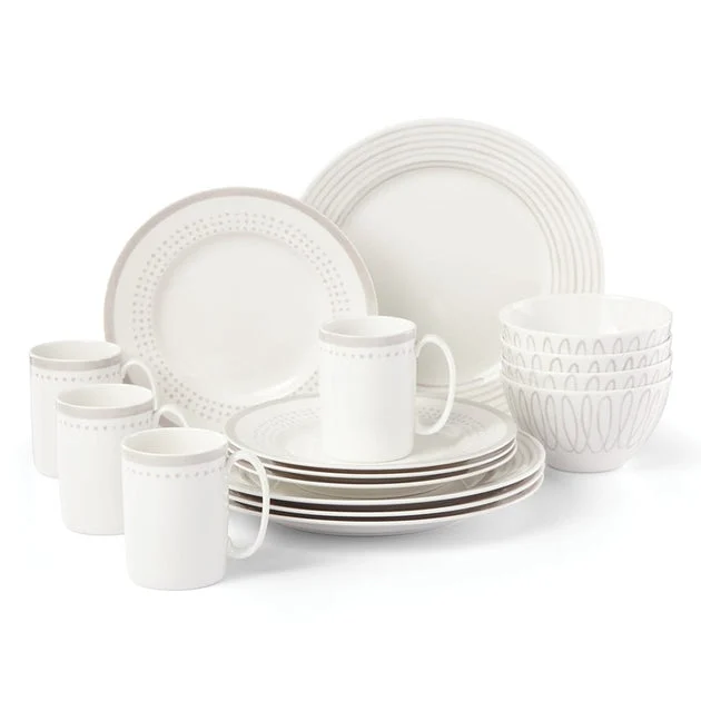 Charlotte Street East Gray Sixteen-Piece Dinnerware Set