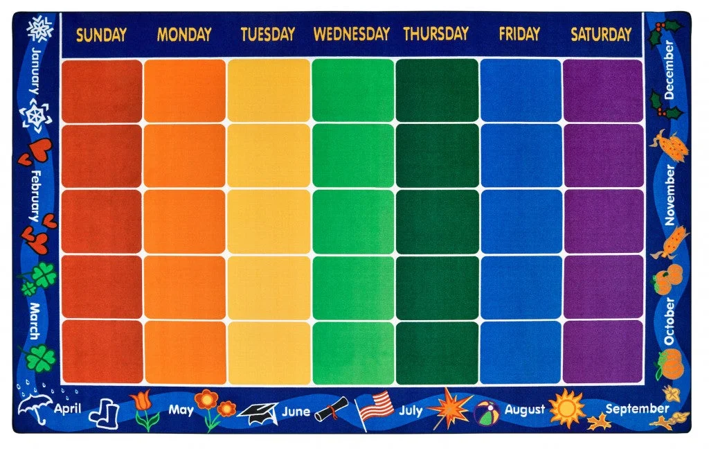 Carpets for Kids Calendar Learning Rug