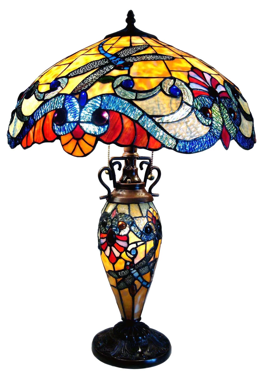 Chloe Lighting CH1A674VB18-DT3 Leslie Tiffany-Style Victorian 3 Light Double Lit Table Lamp 18" Shade