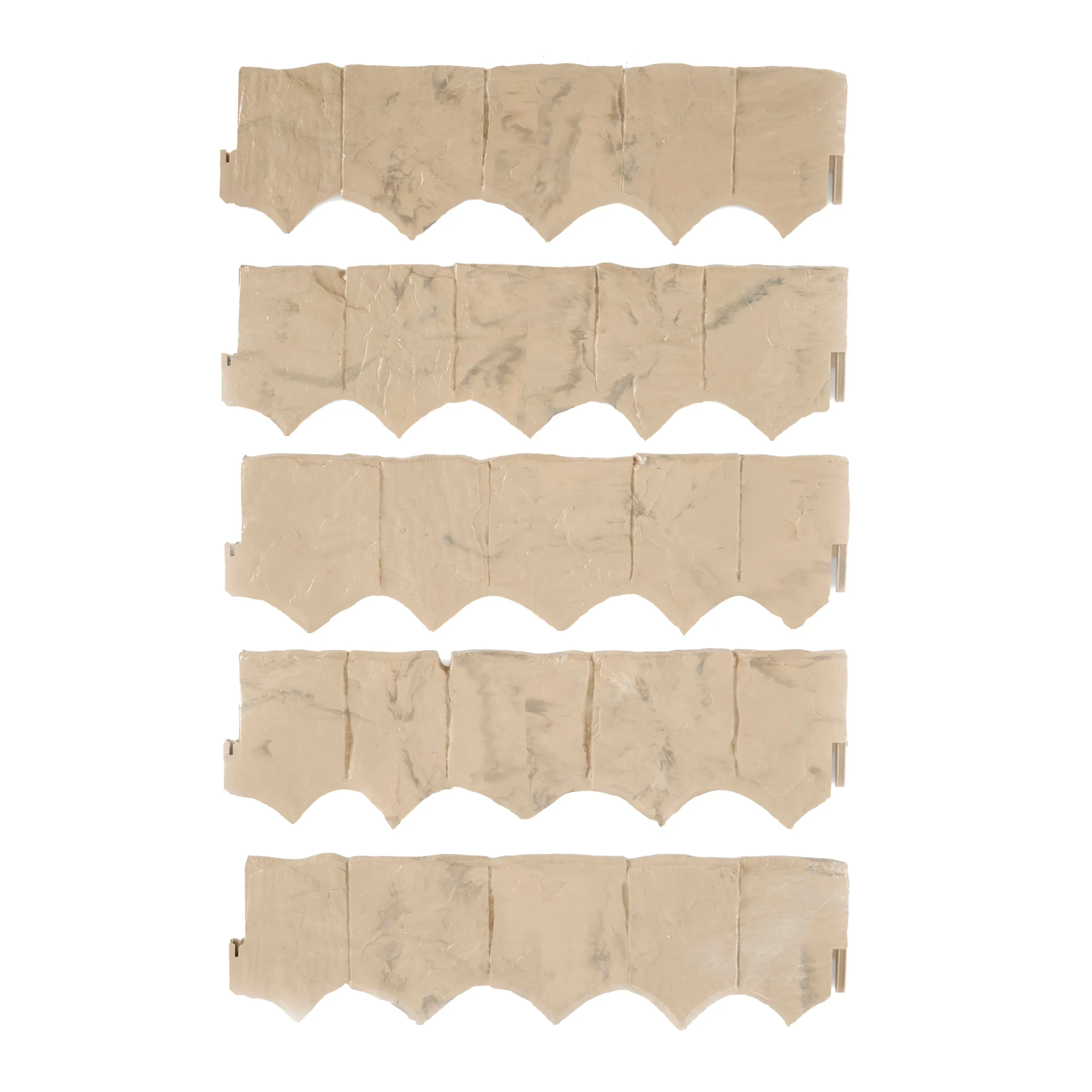 Suncast FSE10LT Landscape Border Decorative Plastic Stone Style Edging (5 Pack)