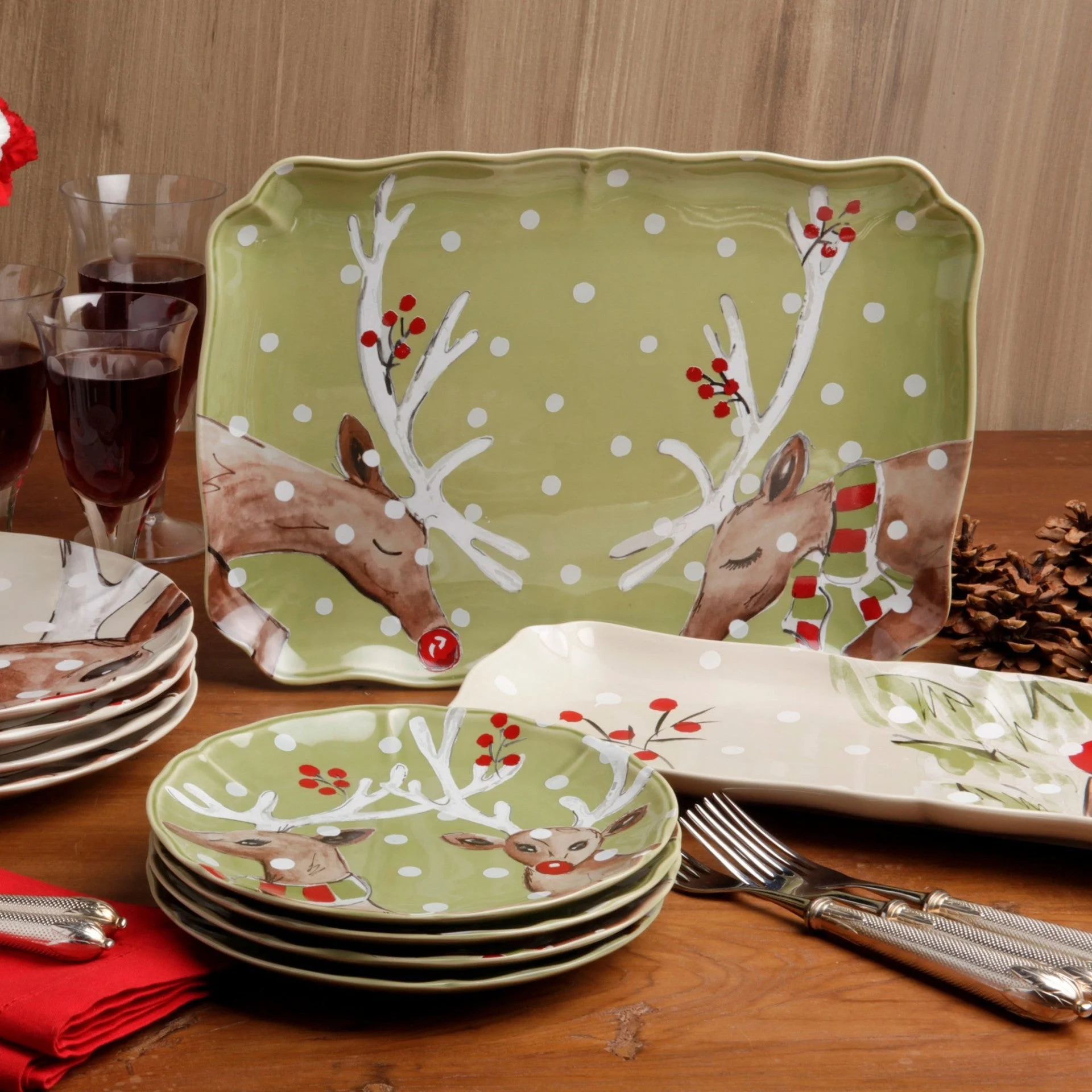 Deer Friends 15" Rectangle Platter