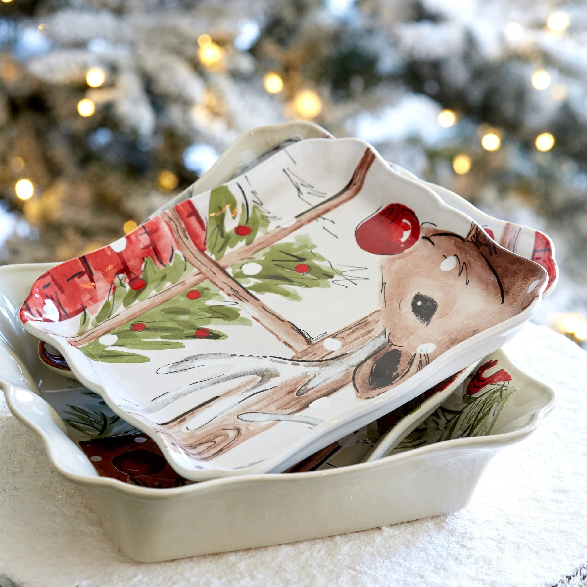 Deer Friends Square 8" Tray