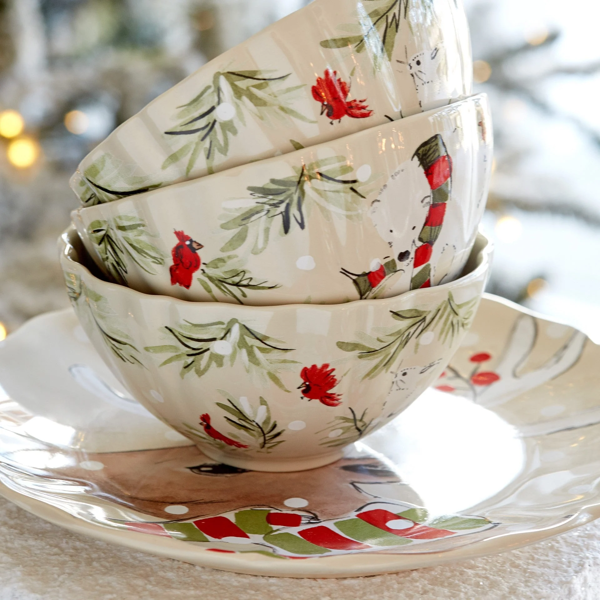 Casafina Deer Friends Soup Bowl