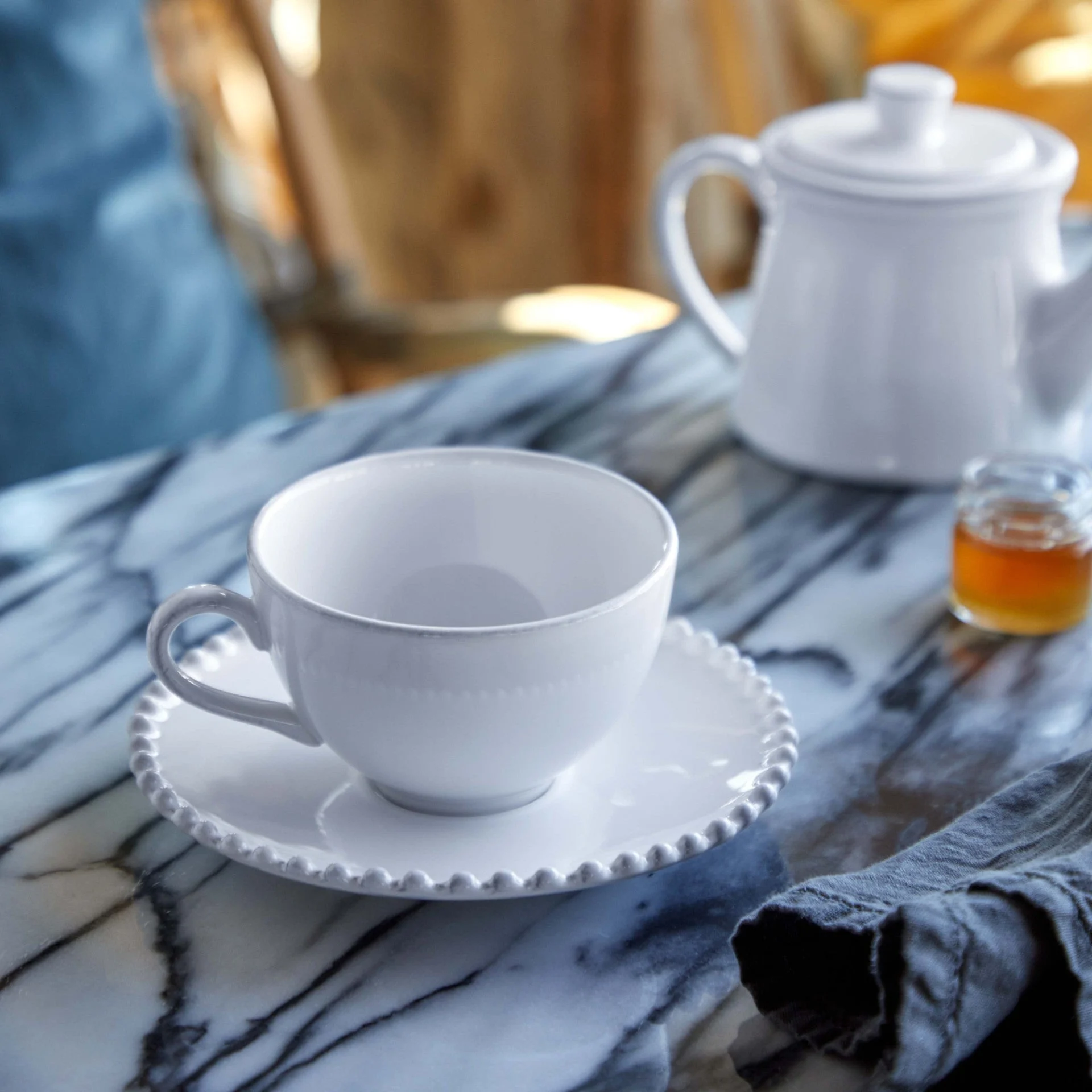 Pearl 9oz Tea Cup + Saucer