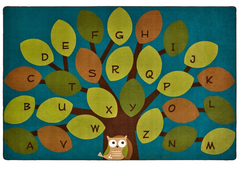 Carpets for Kids Owl Phabet Tree Learning Rug, Rectangle