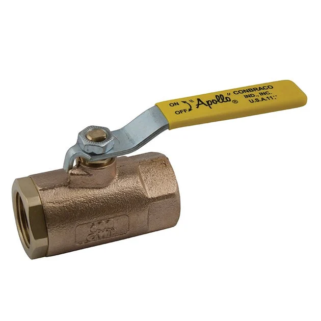 Ball Valve 70-100 2-Piece 2 Inch Female Bronze Standard Port 600PSI CWP/150PSI SWP Lever RPTFE Heavy Pattern Construction 500 Degrees Fahrenheit